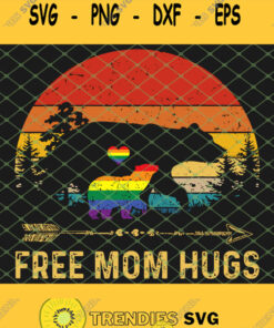 Free Mom Hugs Lgbt Pride Mama Bear Retro SVG PNG DXF EPS 1