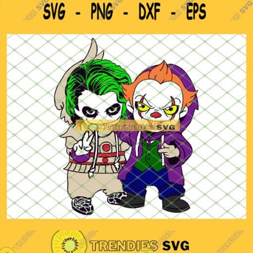 Friends Baby Pennywise It And Joker Funny Costume SVG PNG DXF EPS 1