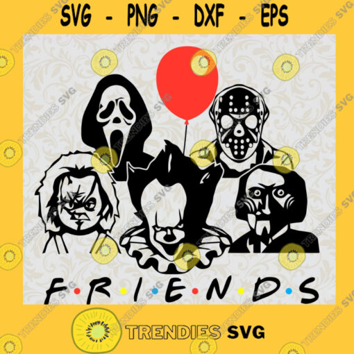 Friends Horror Movie Character Creepy Halloween Horror Team SVG PNG Cameo Silhouette Cutting Svg File For Cricut