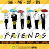 Friends With Umbrellas Svg Silhouette Rachel Ross Monica Phoebe Joey Chandler TV Show Movie Serial Cut Files For Cricut Design Space Png Svg Design 37.jpg