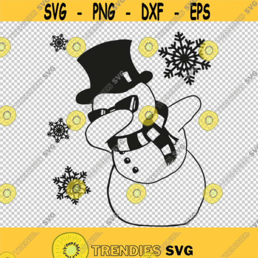 Frosty Dabbing Snowman SVG PNG EPS File For Cricut Silhouette Cut Files Vector Digital File