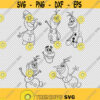 Frozen Olaf Snowman Bundle Collection SVG PNG EPS File For Cricut Silhouette Cut Files Vector Digital File