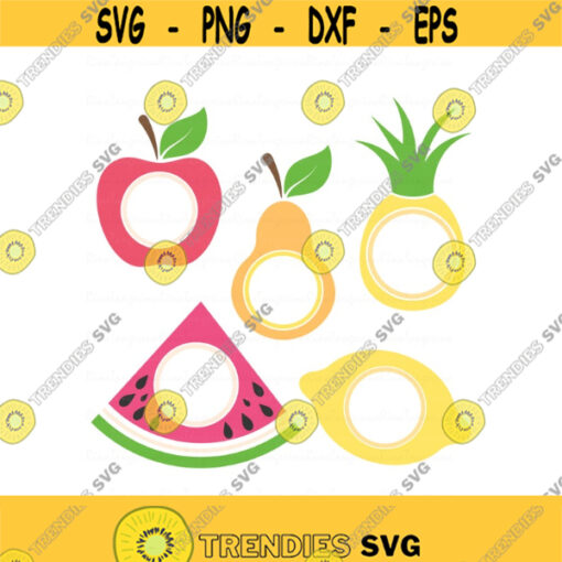 Fruit svg monogram frame svg watermelon svg lemon svg pineapple svg apple svg png dxf Cutting files Cricut Cute svg designs card Design 649