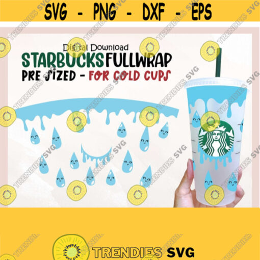 Full Wrap Dripping Starbucks Cup svg Drip Starbucks Cold Cup SVG Starbucks Venti 24 Oz for Cricut