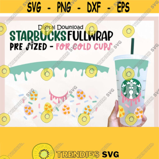 Full Wrap Easter Starbucks Cup svg Easter Egg Starbucks Cold Cup SVG Candy Full wrap SVG for Starbucks Venti Cup 24 oz