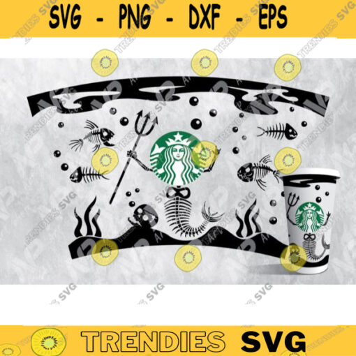 Full Wrap Starbucks Halloween Mermaid bone SVG Starbucks cup svgfor Starbucks cold Cup 24 oz. SVG file for Cricut Design 118 copy