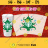 Full wrap Christmas tree theme SVG for Starbucks Venti cold Cup. SVG file for Cricut Silhouette Cut machine Christmas topper svg 309