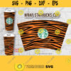 Full wrap Tiger skin SVG for Starbucks Venti Cold Cup. SVG file for Cricut Silhouette Cut machine Animal Wallpaper digital download 496