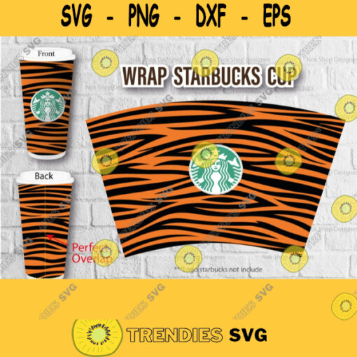 Full wrap Tiger skin SVG for Starbucks Venti Cold Cup. SVG file for Cricut Silhouette Cut machine Animal Wallpaper digital download 496
