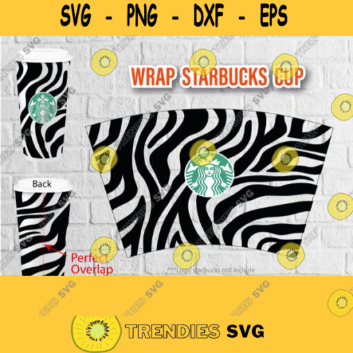 Full wrap Zebra skin SVG for Starbucks Venti Cold Cup. SVG file for Cricut Silhouette Cut machine digital download 232