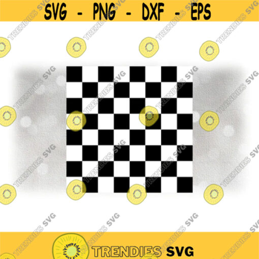 Fun and Games Clipart Full Chess Game or Checkers Board with 8 by 8 Black Checker Squares Overlay on White Digital Download SVG PNG Design 740