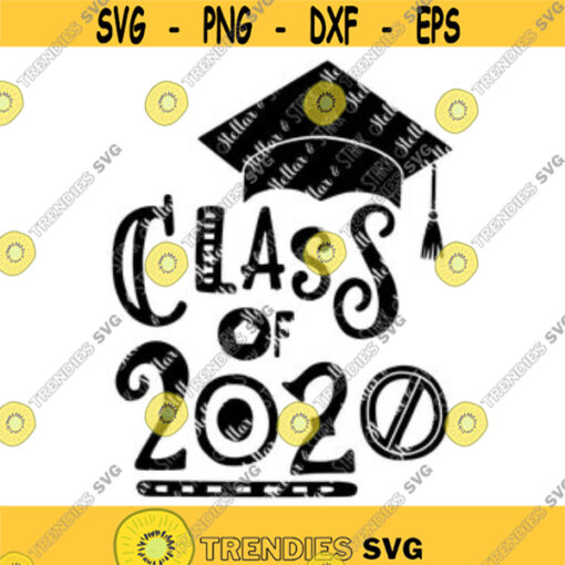 Funky Class of 2020 Graduation Cap SVG Class of 2020 Grad Cap Svg Graduation SVG Grad Svg Grad Clip Art Senior Svg School Svg Design 13.jpg