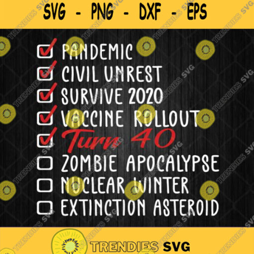 Funny 40Th Birthday Gift Svg 40 Years Quarantine Svg Png Dxf Eps