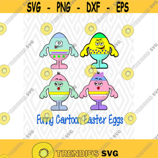 Funny Cartoon Easter Eggs Cuttable Design in SVG DXF PNG Ai Pdf Eps Design 107