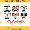 Funny Face Mustache Mask Photo Booth Prop Cuttable Design SVG PNG DXF eps Designs Cameo File Silhouette Design 1