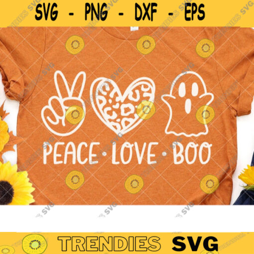 Funny Halloween Shirt Svg Peace Love Boo Cute Halloween Ghost T Shirt Design Svg Cut Files Sublimation Png Dxf Clipart copy