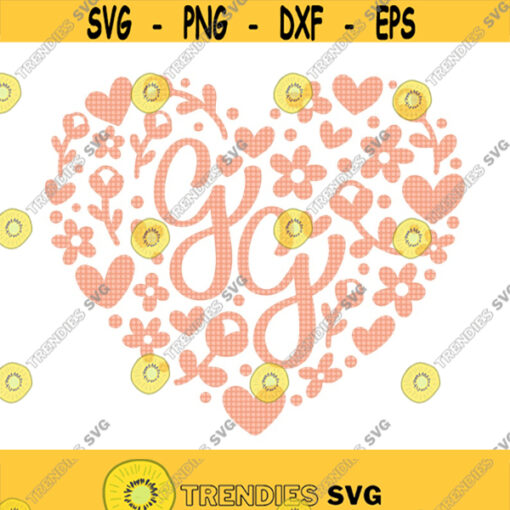 GG Floral Heart SVG GG Svg Great Grandma Svg Happy Mothers Day Svg Mothers Day Shirt Svg gg Shirt Svg Gigi Birthday Svg Blessed gg Design 164