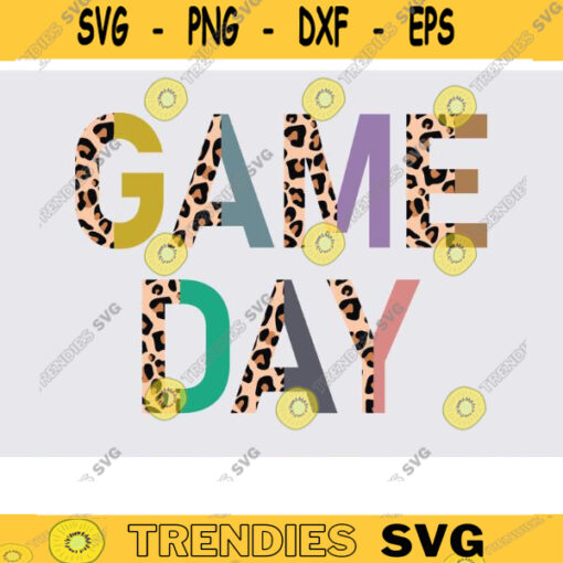 Game Day svg png half leopard cheetah print game day svg png Football baseball softball soccer football svg baseball mom svg game Design 1293 copy