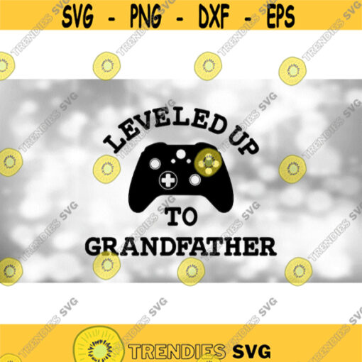 Games Clipart Black Video Game Controller w Words Leveled Up to Grandfather in Tech Style for GamersPlayers Digital Download SVGPNG Design 1721