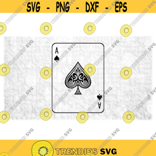 Games Toys Clipart Decorative Bold Black Ace of Spades Playing Card from Deck of Cards Inspired by Hoyle Digital Download SVG PNG Design 1425