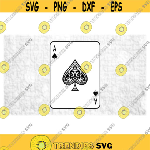 Games Toys Clipart Layered Decorative Black Ace of Spades Playing Card from Deck of Cards Inspired by Hoyle Digital Download SVG PNG Design 1419