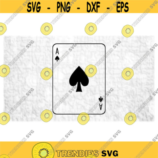 Games Toys Clipart Standard Bold Black Ace of Spades Playing Card from Deck of Cards Inspired by Hoyle Digital Download SVG PNG Design 1423