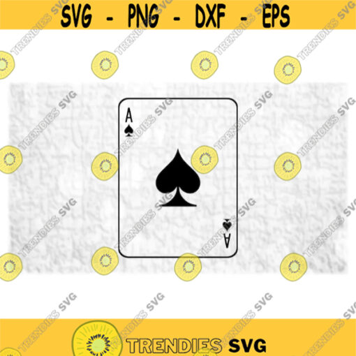 Games Toys Clipart Standard Bold Black Ace of Spades Playing Card from Deck of Cards Inspired by Hoyle Digital Download SVG PNG Design 1424