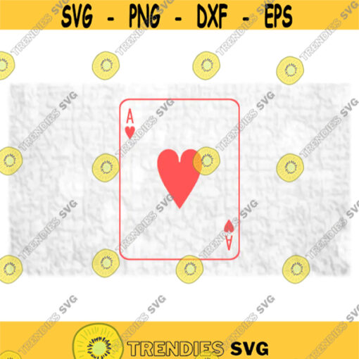 Games Toys Clipart Standard Bold Red Ace of Hearts Playing Card from Deck of Cards Inspired by Hoyle Digital Download SVG PNG Design 1421