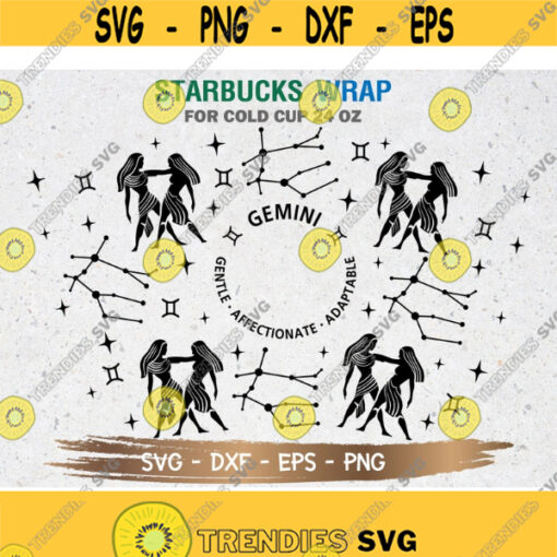 Gemini Starbucks Cup SVG Astrology SVG Gemini svg DIY Venti for Cricut 24oz venti cold cup Instant Download Design 43