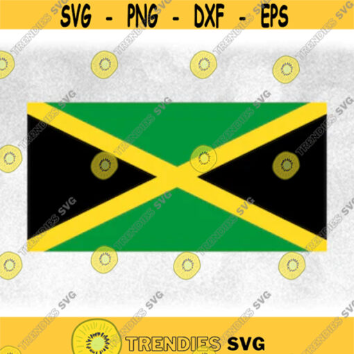 Geography Clipart Black Yellow Green Jamaica Flag to Scale w Exact Pantone Colors Black Solidarity Support Digital Download SVG PNG Design 354