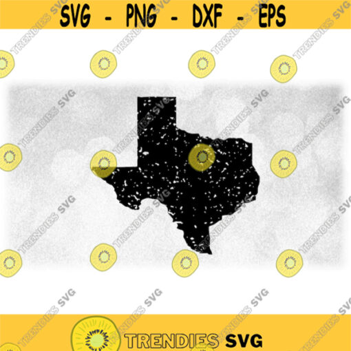Geography Clipart Large Solid Black Distressed or Grunge Shape of the State of Texas in the USA PrintCut Digital Download SVG PNG Design 476