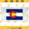 Geography Clipart Official Colorado State Flag with BlueWhite Stripes Red Letter C and Yellow Circle Sun Digital Download SVG PNG Design 1606