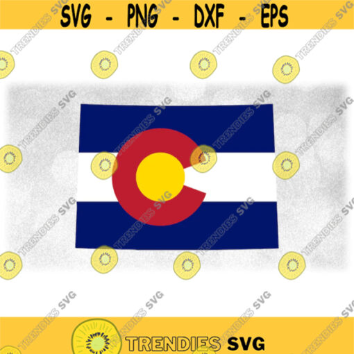 Geography Clipart Official Colorful Colorado State Flag Cut into Shape of the Actual State of Colorado Borders Digital Download SVG PNG Design 1605