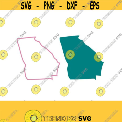 Georgia Outline and Solid SVG Studio 3 DXF AI ps and pdf Cutting Files for Electronic Cutting Machines