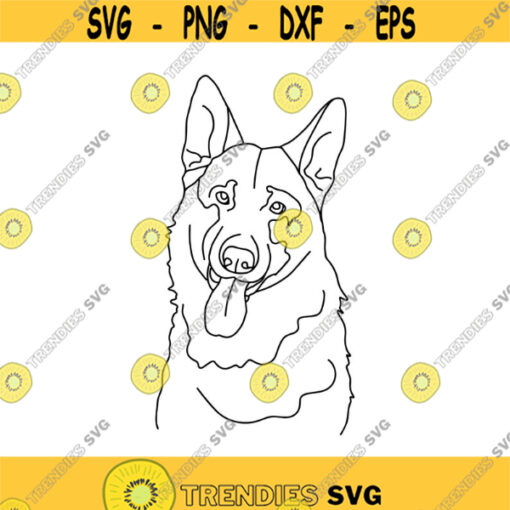 German Shepherd Line Drawing Decal Files cut files for cricut svg png dxf Design 367