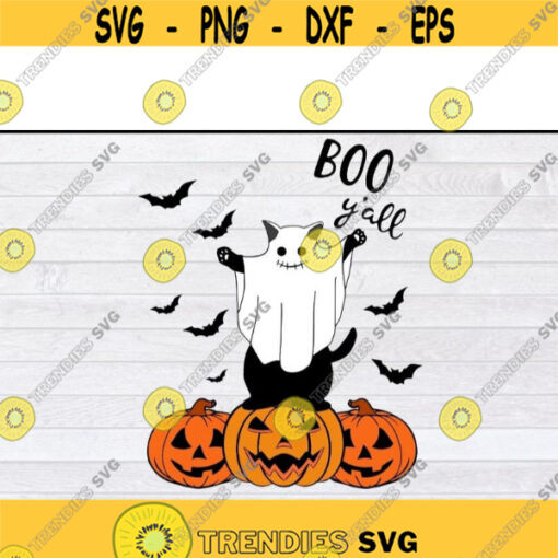 Ghost Black Cat Boo Yall Pumpkin Halloween svg files for cricutDesign 258 .jpg