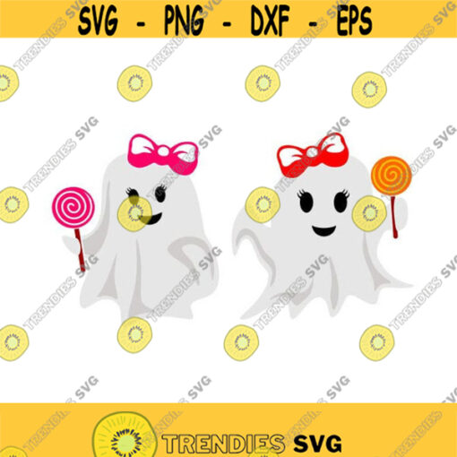 Ghost Girl Sweet Halloween Cuttable SVG PNG DXF eps Designs Cameo File Silhouette Design 1465