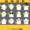 Ghost SVG. Kids Halloween Bundle Clipart. Cute Kawaii Phantom Vector Cut Files for Cutting Machine. Girl Ghost png dxf eps Instant Download Design 583