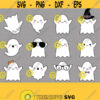 Ghost SVG. Kids Halloween Bundle Clipart. Cute Kawaii Phantom Vector Cut Files for Cutting Machine. Girl Ghost png dxf eps Instant Download Design 661