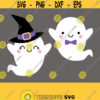 Ghost SVG. Kids Halloween Clipart. Girl Ghost with Witch Hat Vector Cut Files for Cutting Machine. Ghost Bowtie png dxf eps Instant Download Design 698