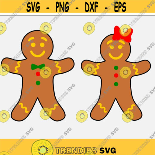 Gingerbread Boy Svg Gingerbread Girl Svg Cut File Christmas Svg Ginger Man Cute Holiday Cookies Svg Kids Baking Svg for Cricut Png