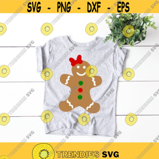 Gingerbread Girl Svg Cut File Christmas Monogram Svg Ginger Man Svg Holiday Cookies Cute Kids Svg Baking Svg Files for Cricut Png