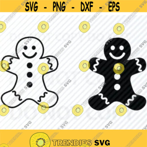 Gingerbread Man SVG Silhouette Gingerbread Vector Images Clipart SVG Image For Cricut Gingerbread man png Eps Dxf Christmas svg Design 86