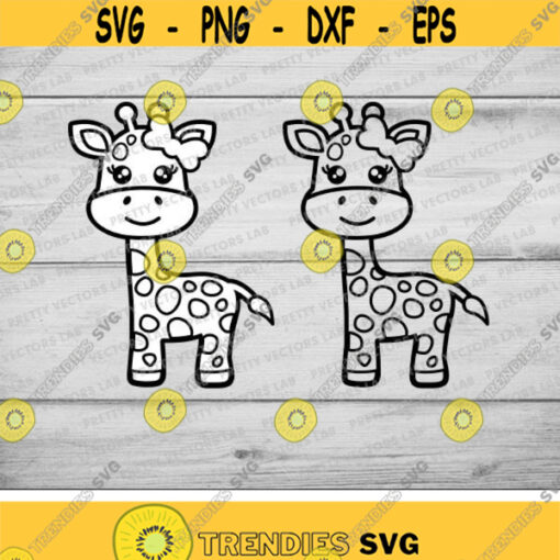 Giraffe Girl Svg Giraffe Outline Svg Cute Giraffes Cut Files Kids Shirt Design Giraffe Svg Dxf Eps Png Baby Clipart Cricut Silhouette Design 1051 .jpg