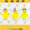 Girl Chicks. Girls Easter SVG. Princess Chick. Easter SVG Cute Chicks svg Chicks svg Chick With Crown Unicorn Chick Chick With Bow SVG Design 287