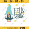 Girl Gnome SVG Hello Spring Female Gnome with Flowers Spring Garden Gnome Svg Dxf Cut Files for Cricut and Silhouette PNG Clipart copy