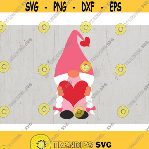 Girl Gnome SVG Valentines Day Cute Gnome Valentine heart svg printable and cut file svg jpg eps png dxf Design 696