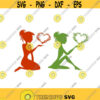 Girl Hearts Love cuttable Design SVG PNG DXF eps Designs Cameo File Silhouette Design 893