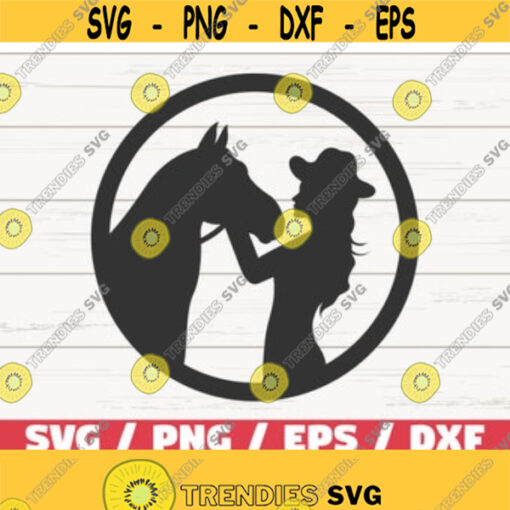 Girl Kissing Horse SVG Cut File Cricut Commercial use Instant Download Silhouette Cowgirl SVG Horse Lover SVG Design 466