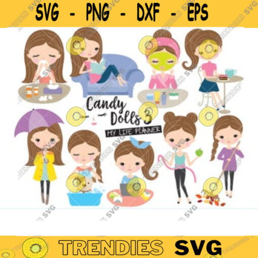 Girl Planner Clipart Brown Hair Girl Clipart Cute Girl Clipart Girl Beauty Clipart Girl Diet Clipart Girl Life Clip Art Woman Clipart copy